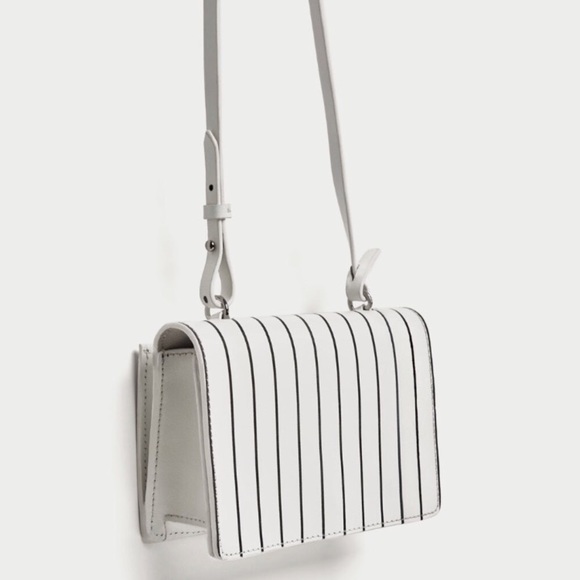 Zara Handbags - ZARA Contrasting Stripes Leather Crossbody Bag